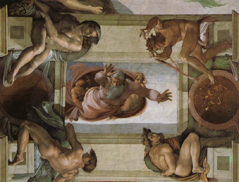 Michelangelo Buonarroti God separates the waters and the country and blesses its work, china oil painting image